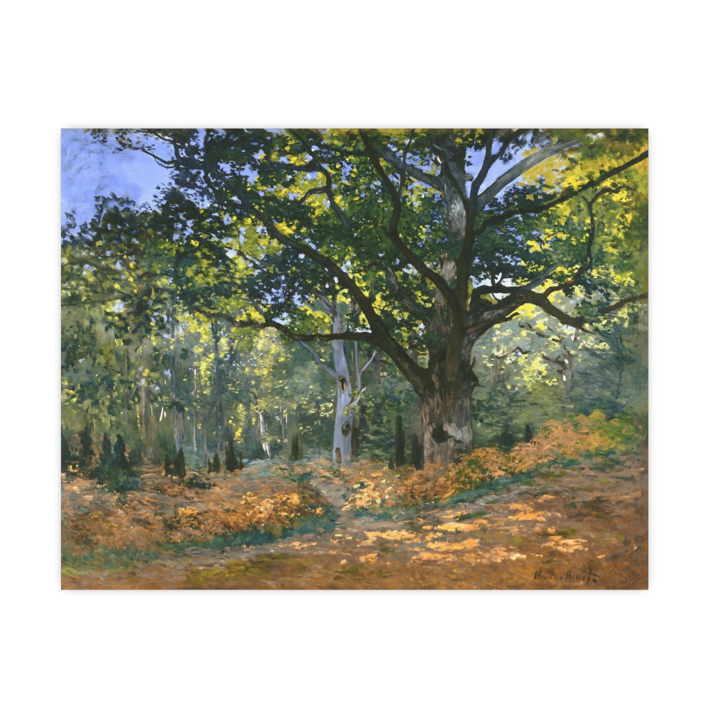 Claude Monet's 'The Bodmer Oak, Fontainebleau Forest' (1865). digitally enhanced by Lisa Burningham designs