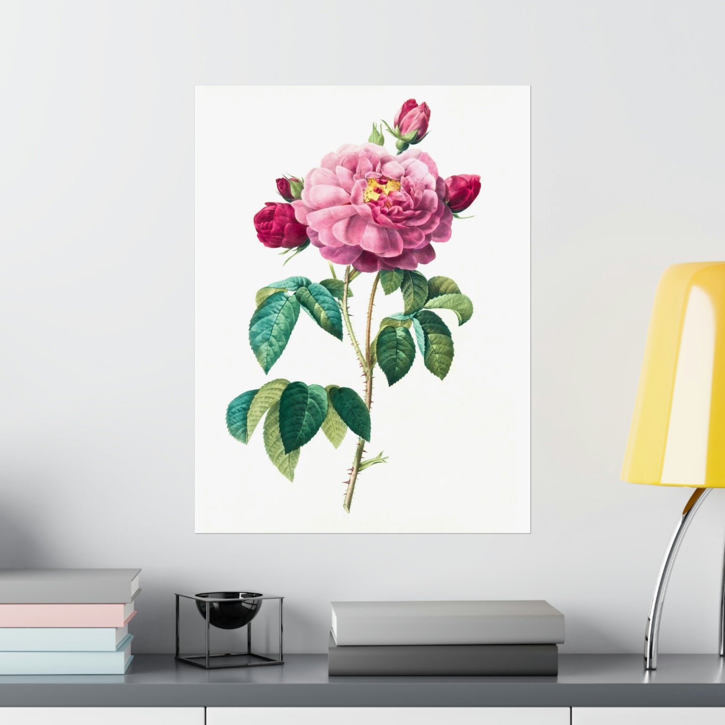 Bright Pink Rose with 2 Buds