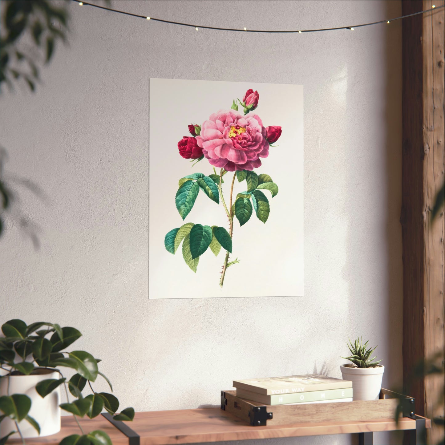 Bright Pink Rose with 2 Buds