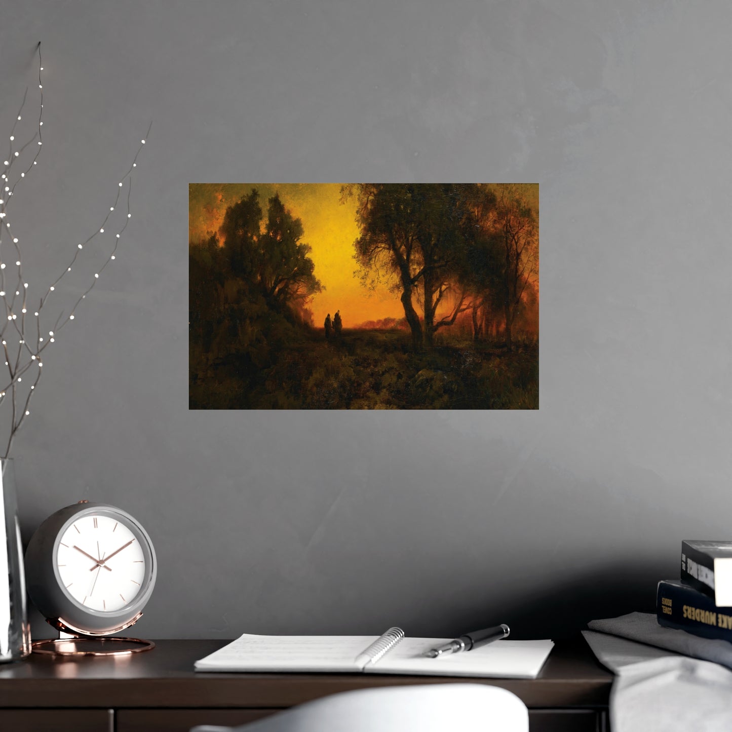 Sunset Over Fall Forest