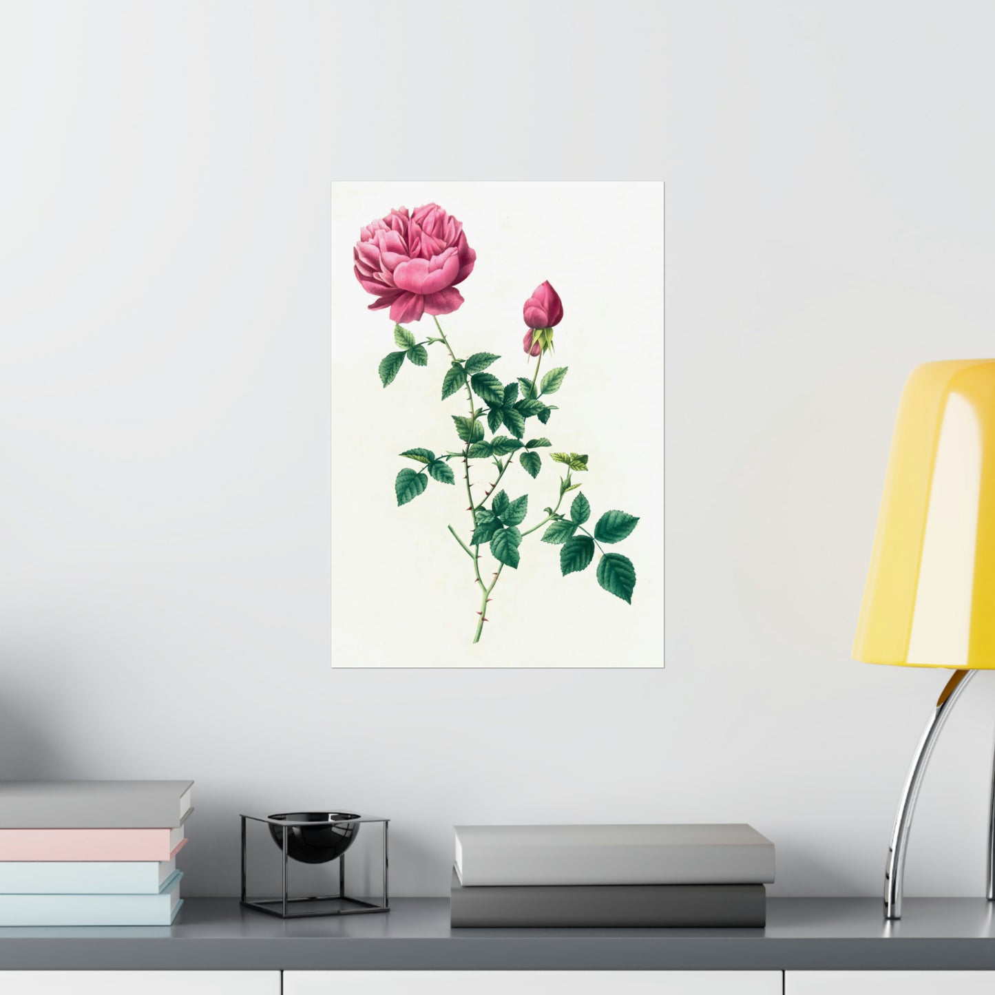 Pink Rose with Bud