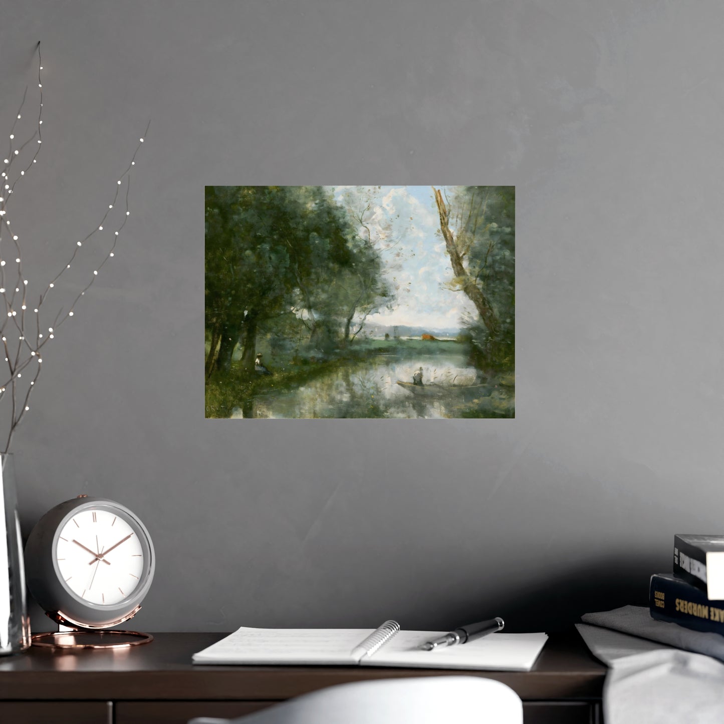 Manmade Fishpond At The Farm Wall Prints