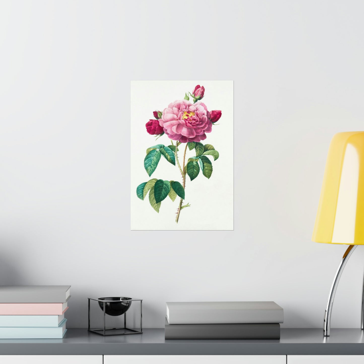 Bright Pink Rose with 2 Buds