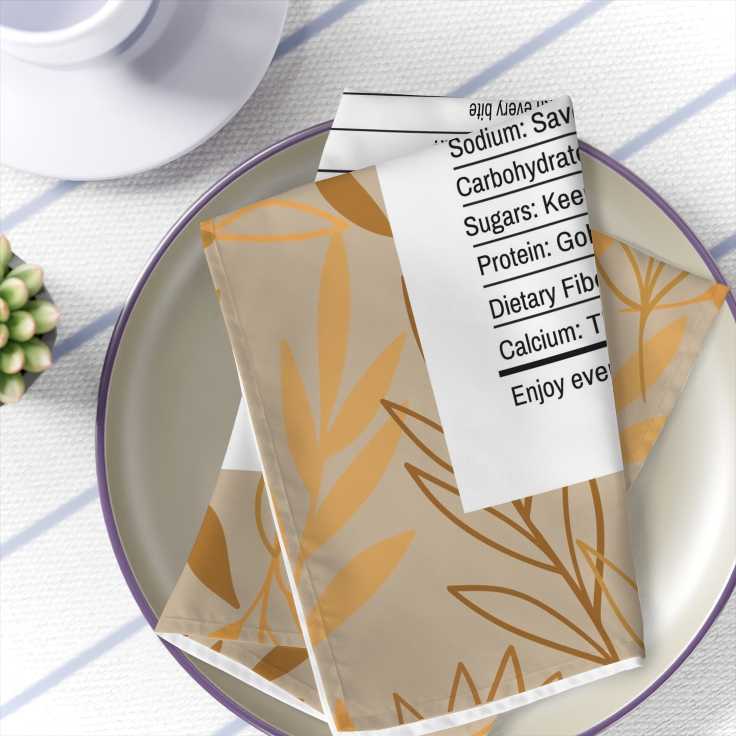 Thanksgiving Calorie Tan & Gold Napkins