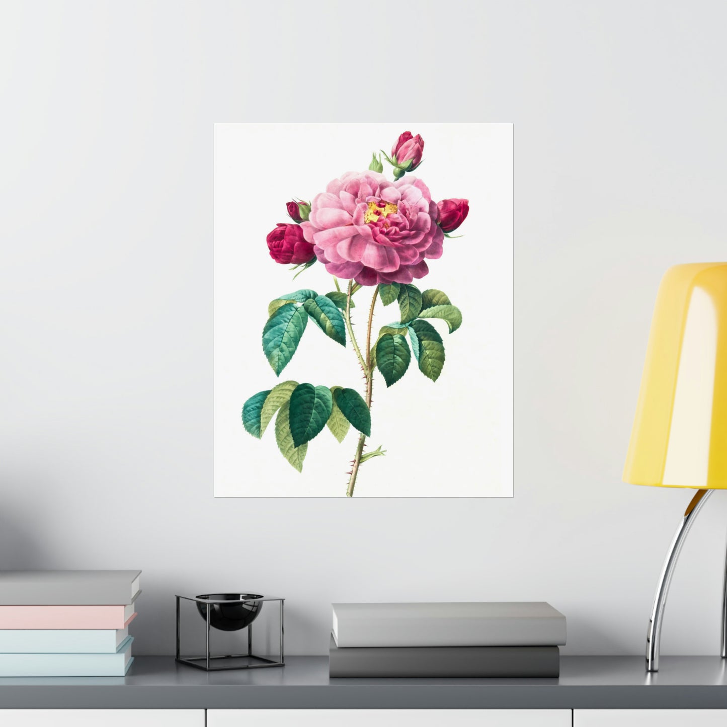 Bright Pink Rose with 2 Buds