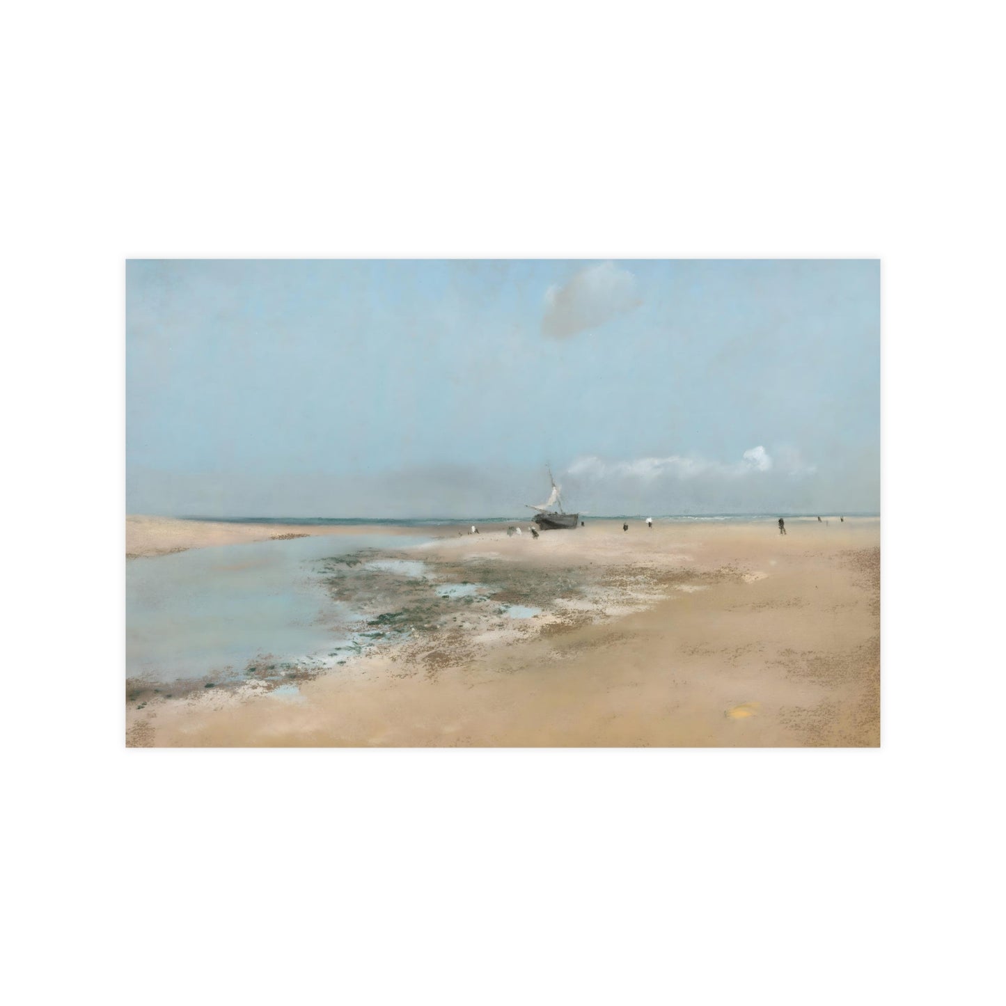 Beach at Low Tide (Mouth of the River) (1869) digitally enhanced by Lisa Burningham designs