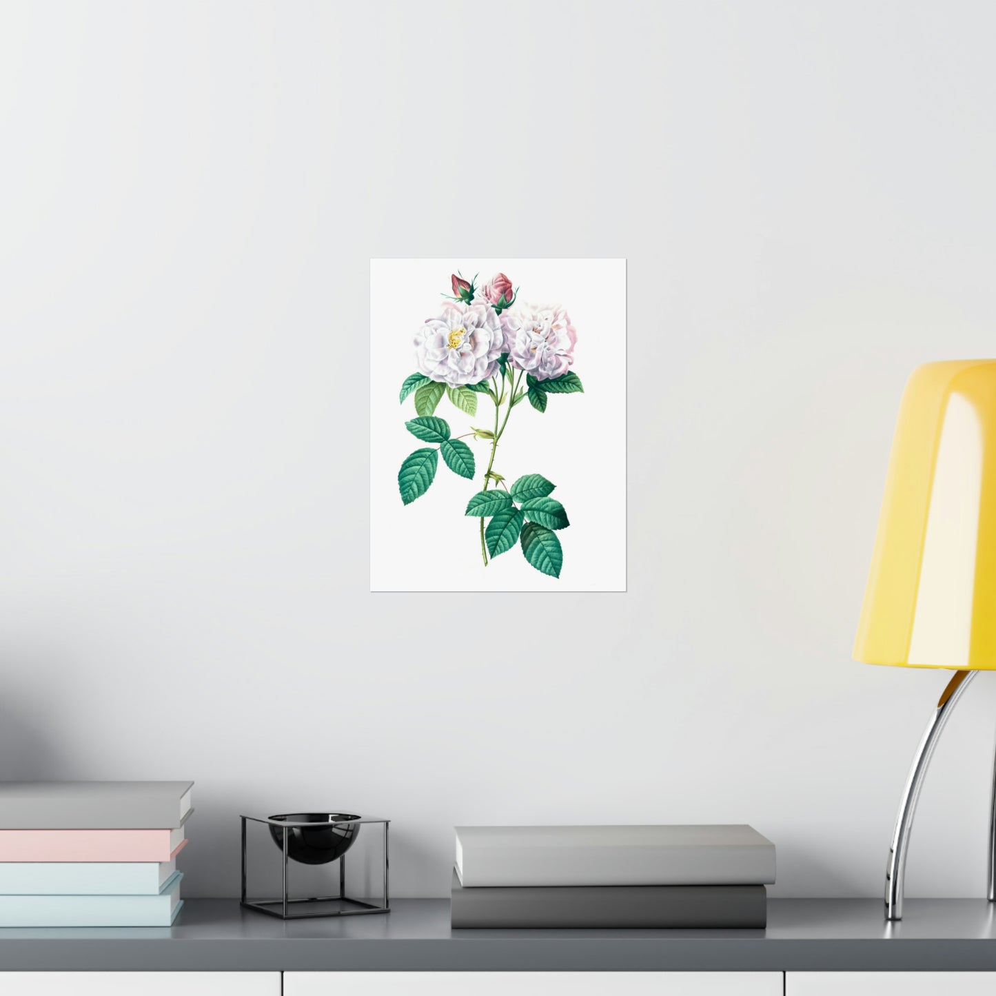 Light Pink Rose Stem Wall Print