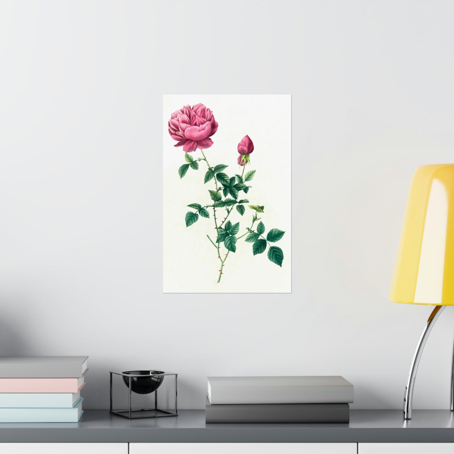 Pink Rose with Bud