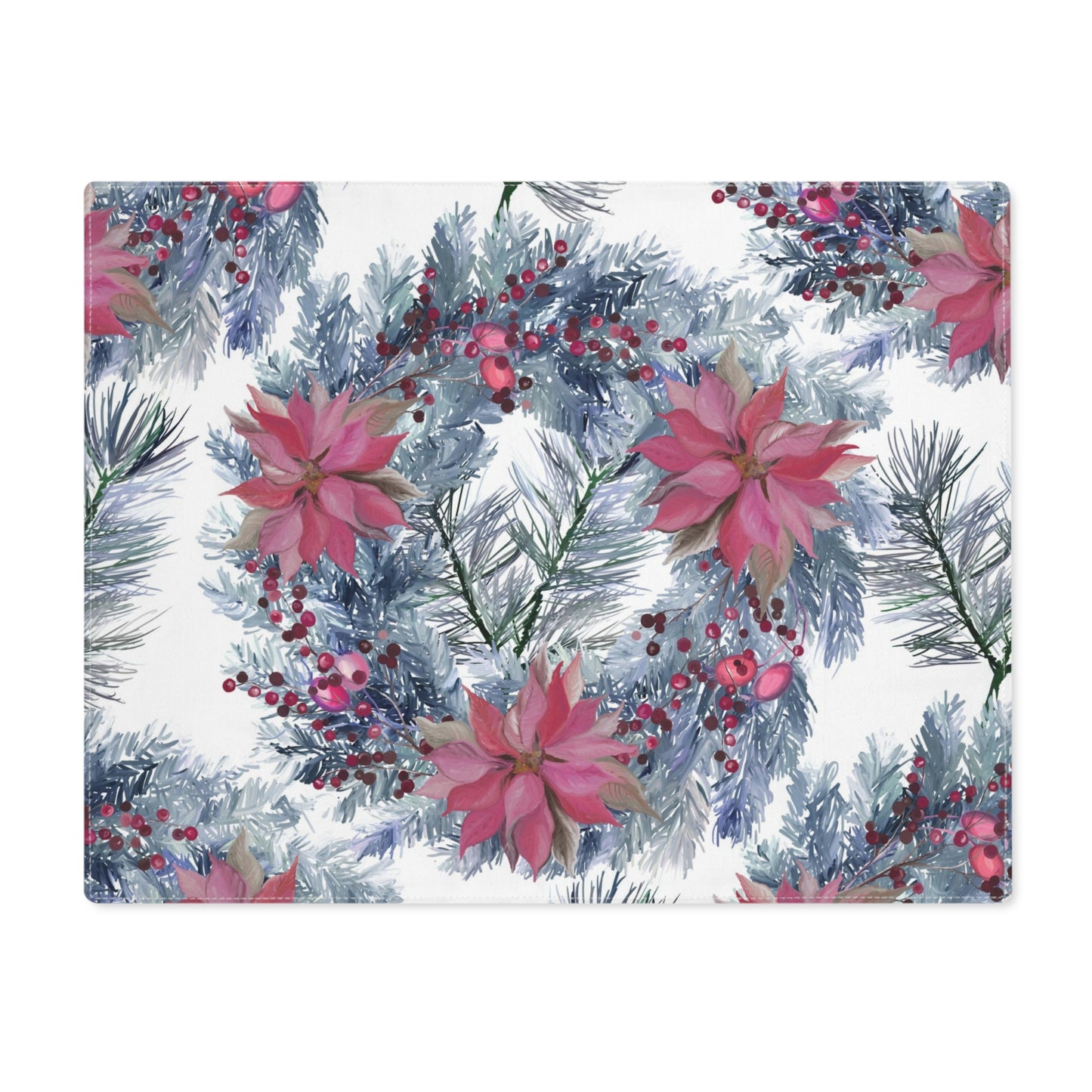 Poinsettia Wreath Placemat, 1pc