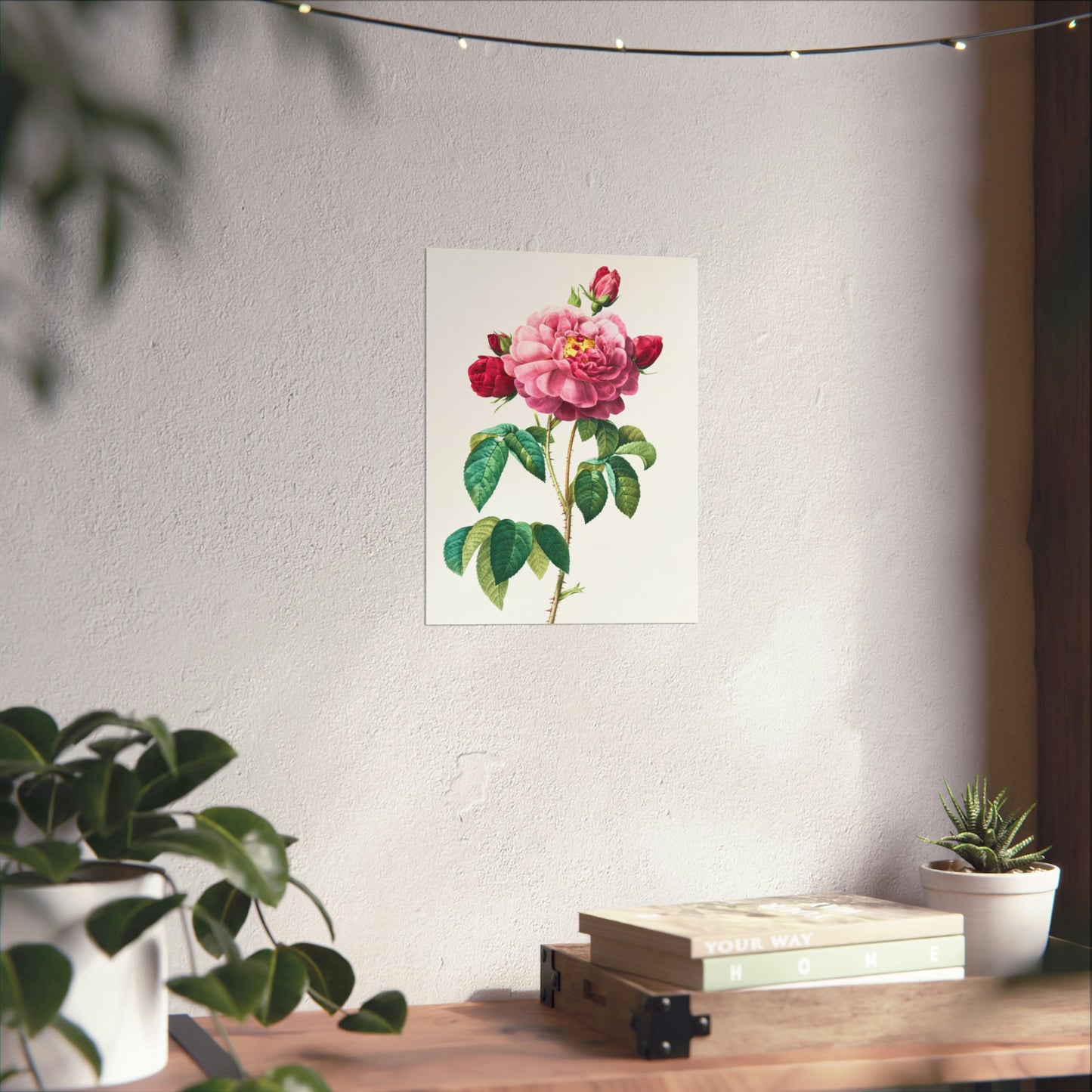 Bright Pink Rose with 2 Buds