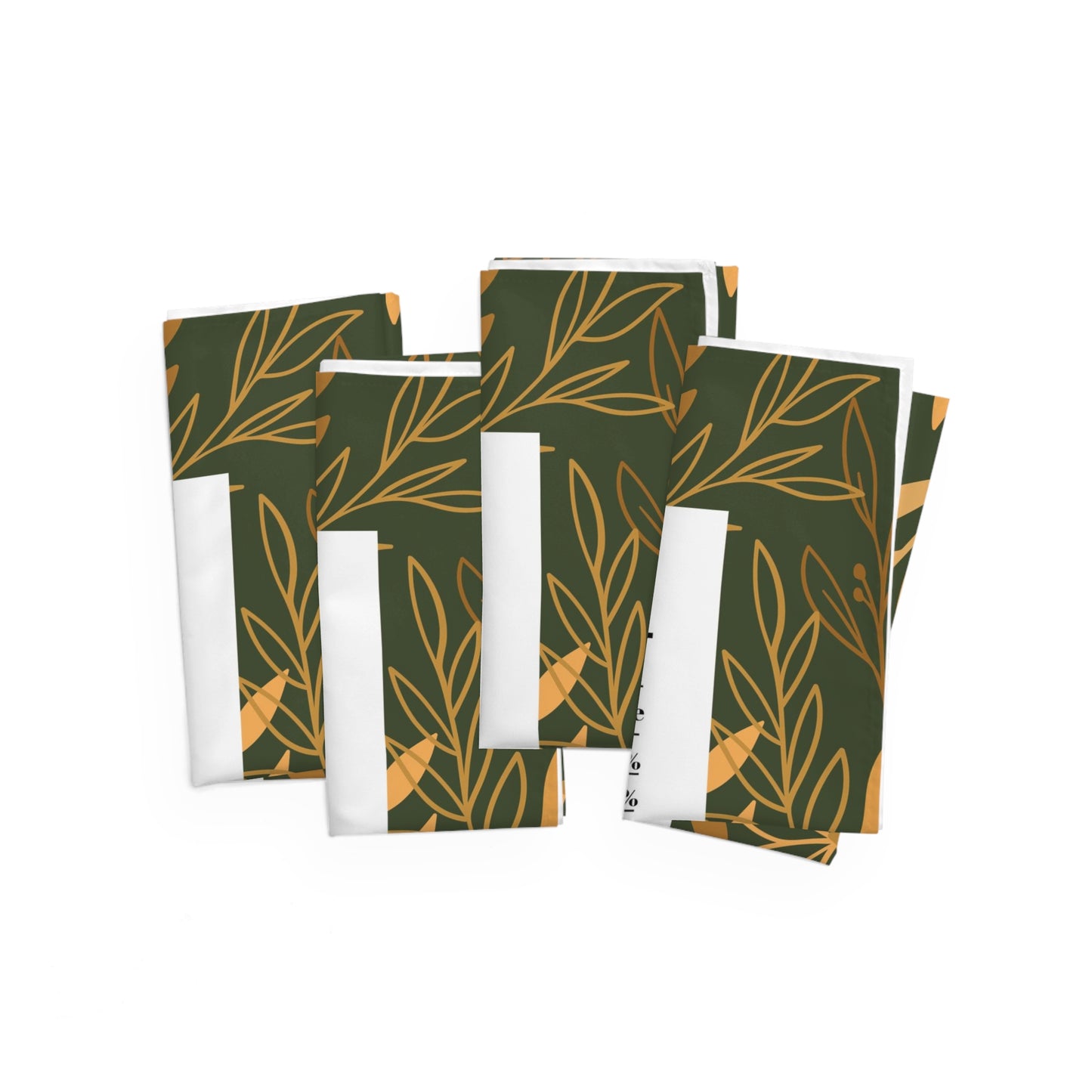 Thanksgiving Calorie Green & Gold Napkins