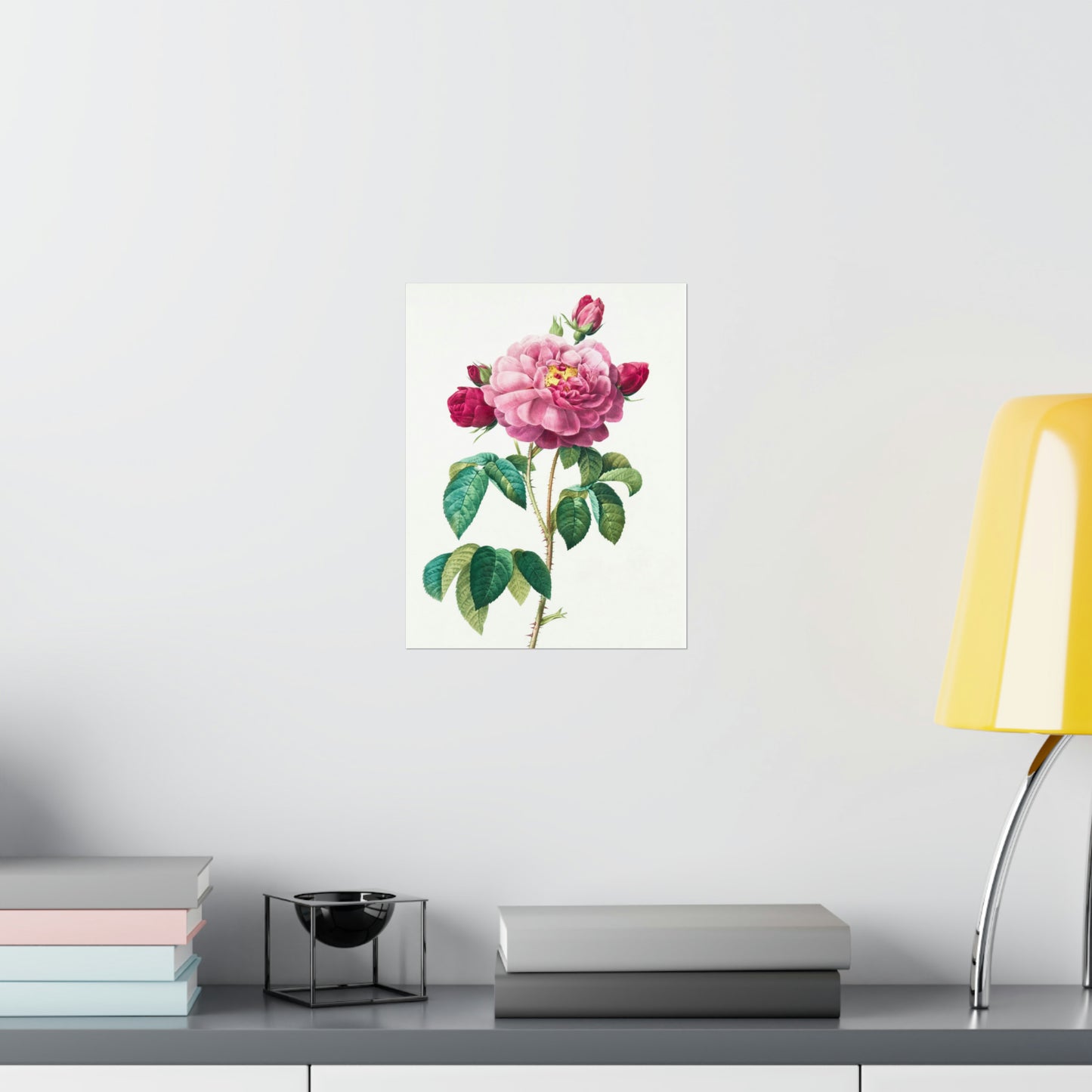 Bright Pink Rose with 2 Buds