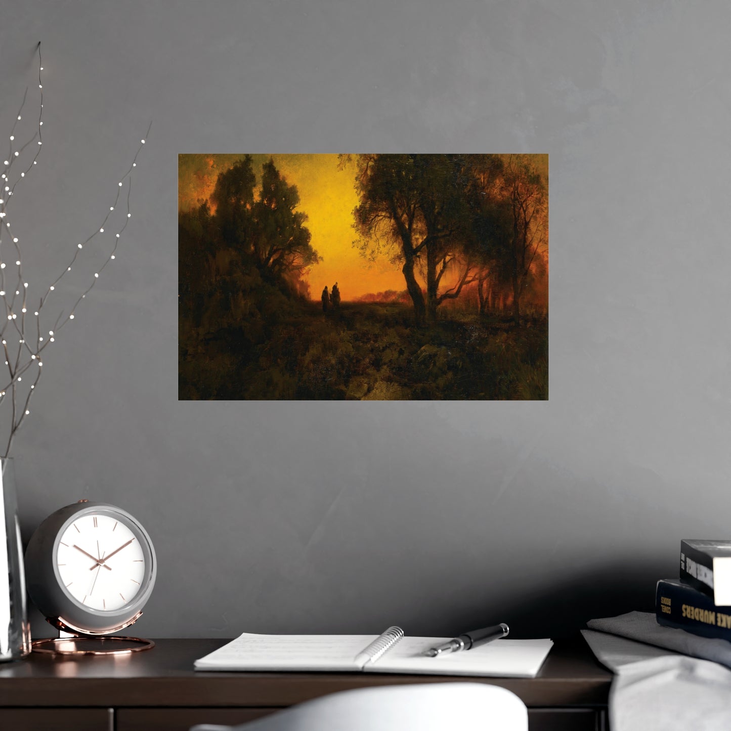 Sunset Over Fall Forest