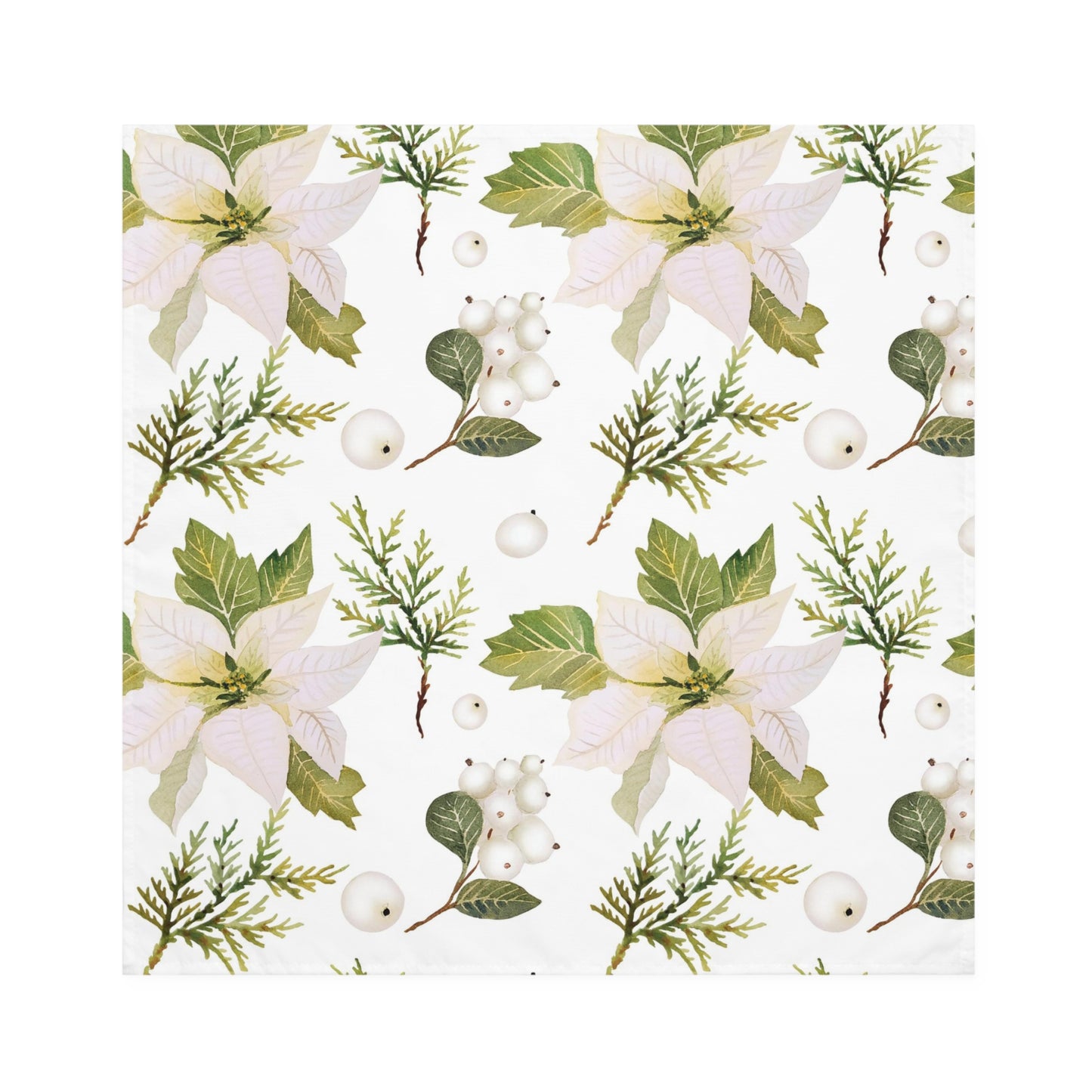 White Poinsettia Napkins