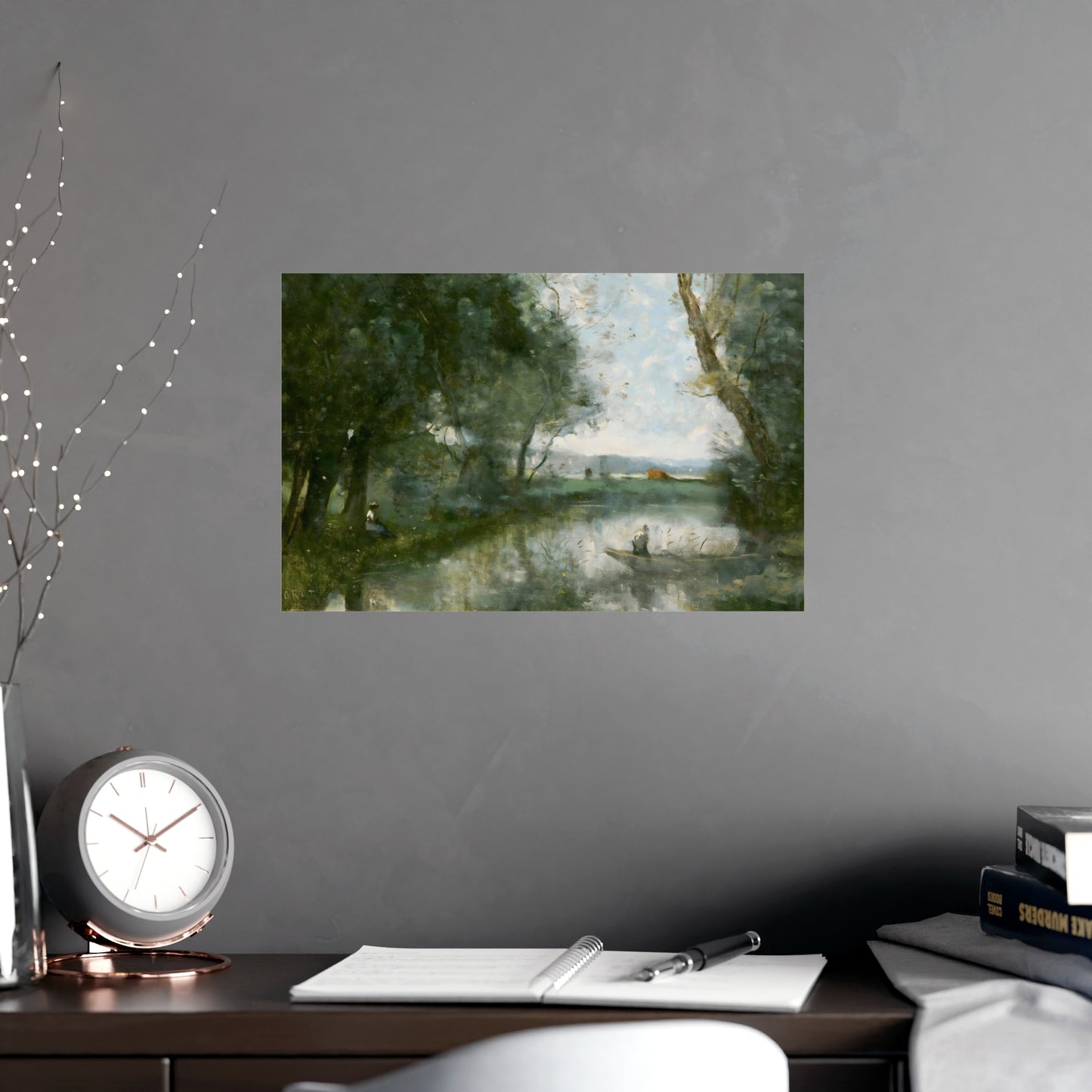 Manmade Fishpond At The Farm Wall Prints