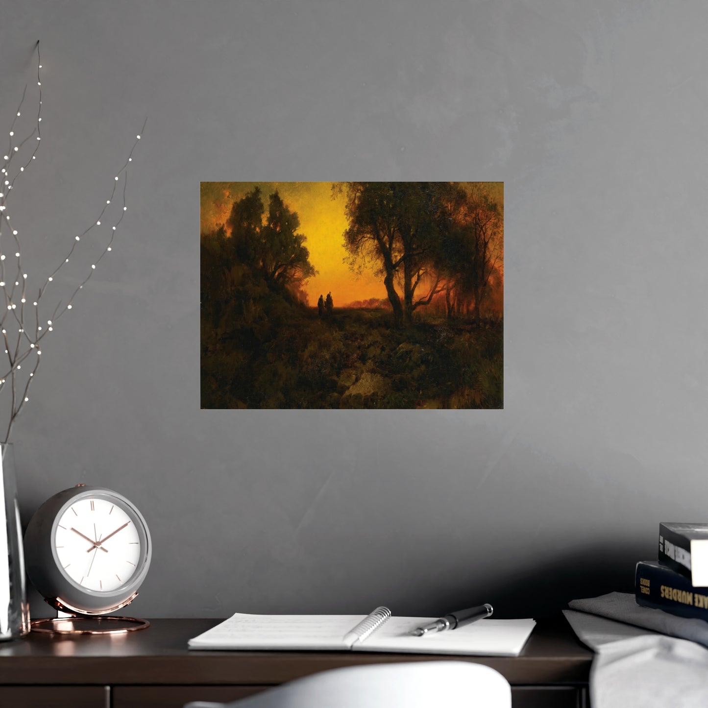 Sunset Over Fall Forest