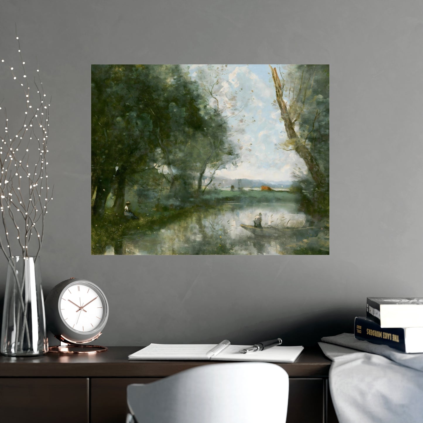 Manmade Fishpond At The Farm Wall Prints