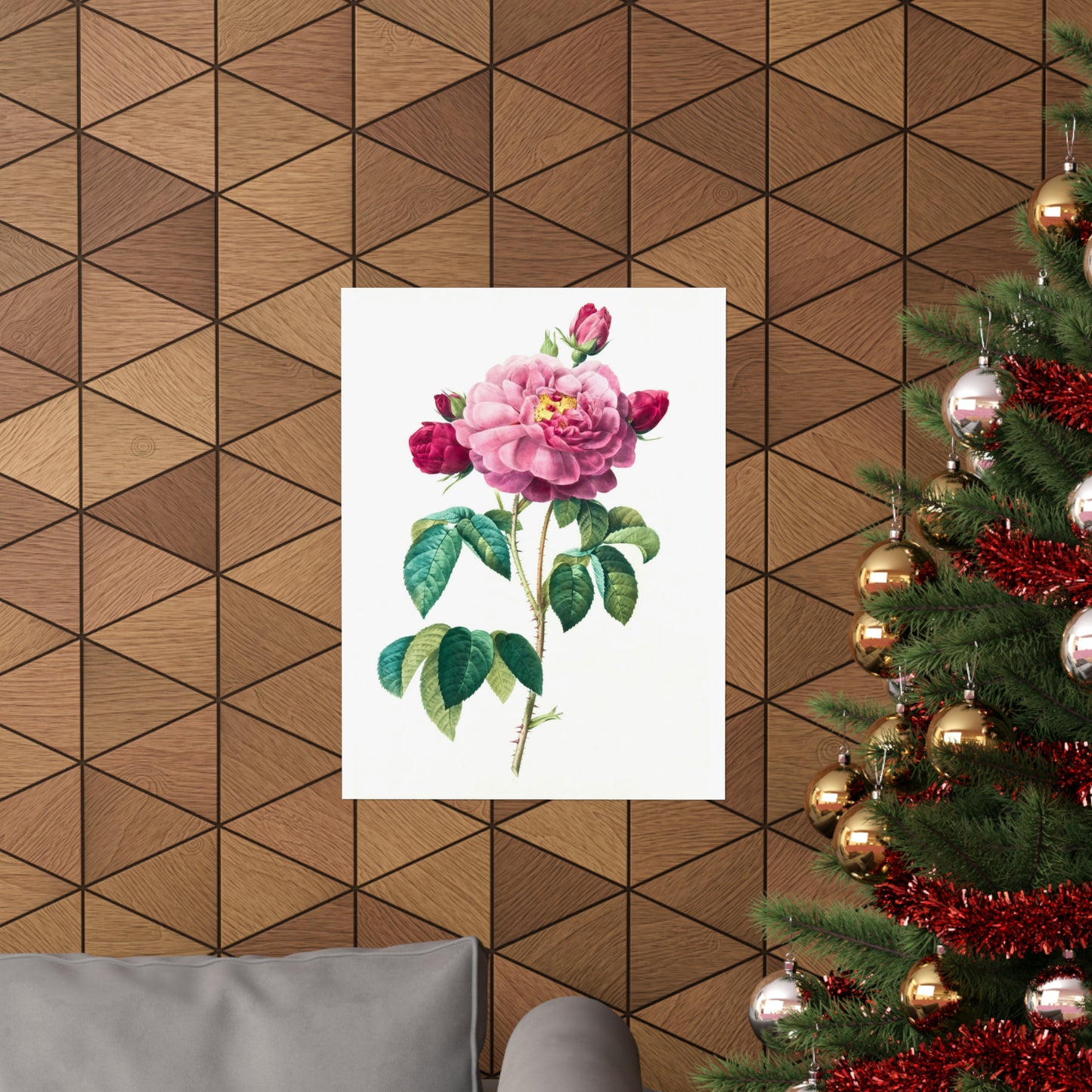 Bright Pink Rose with 2 Buds