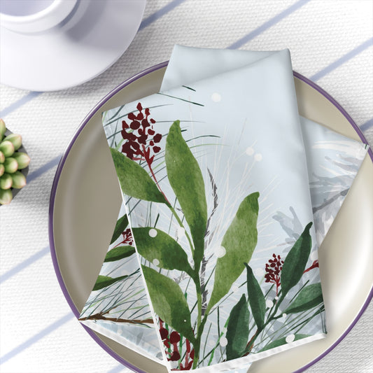 Pine Branch & Red Berry Napkins