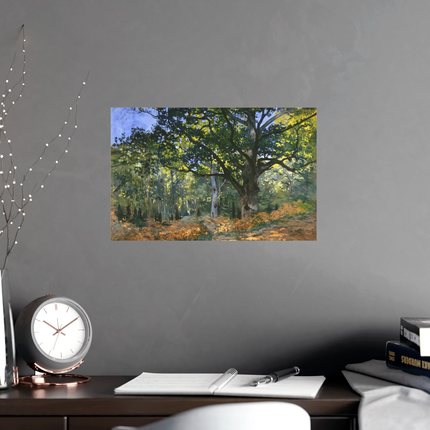 Claude Monet's 'The Bodmer Oak, Fontainebleau Forest' (1865).  digitally enhanced by Lisa Burningham designs