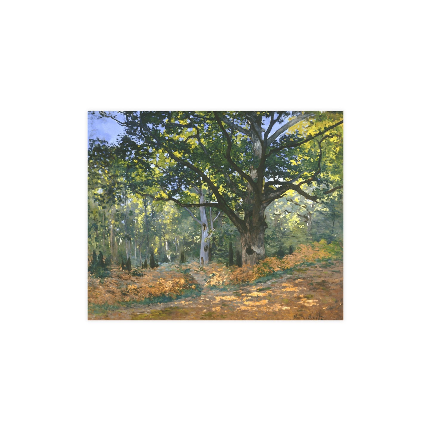 Claude Monet's 'The Bodmer Oak, Fontainebleau Forest' (1865). digitally enhanced by Lisa Burningham designs