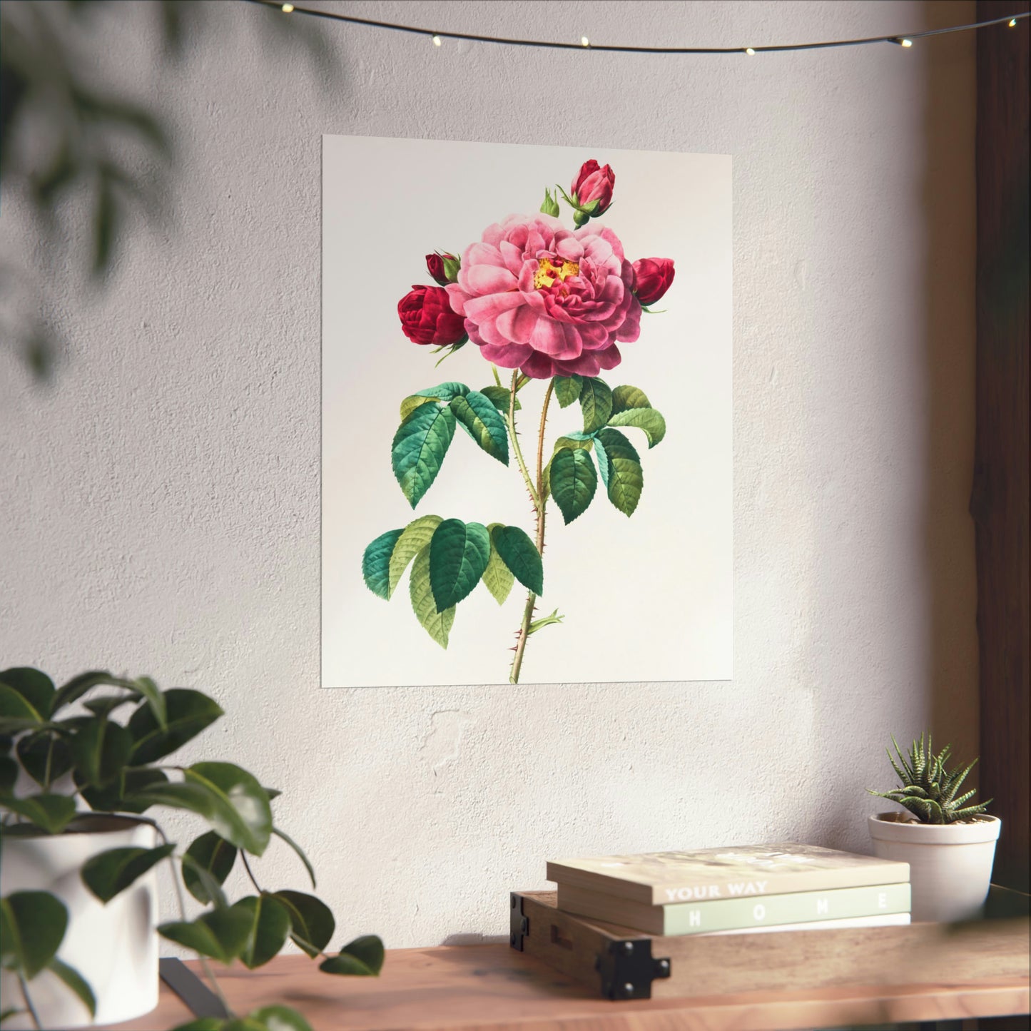 Bright Pink Rose with 2 Buds