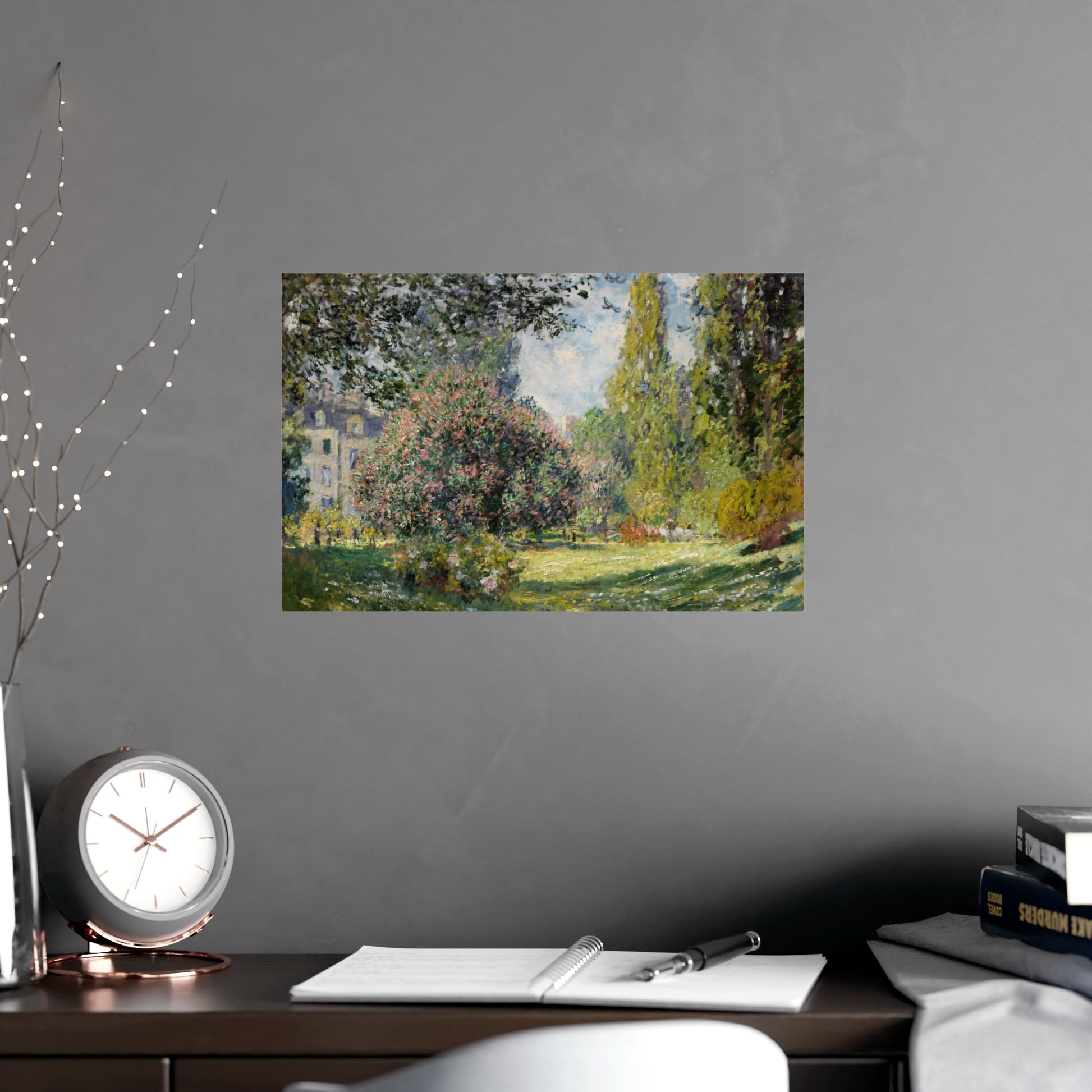 Claude Monet's 'Landscape: The Parc Monceau' (1876).  digitally enhanced by Lisa Burningham designs