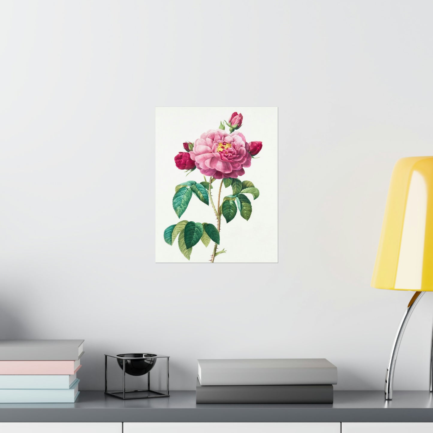 Bright Pink Rose with 2 Buds