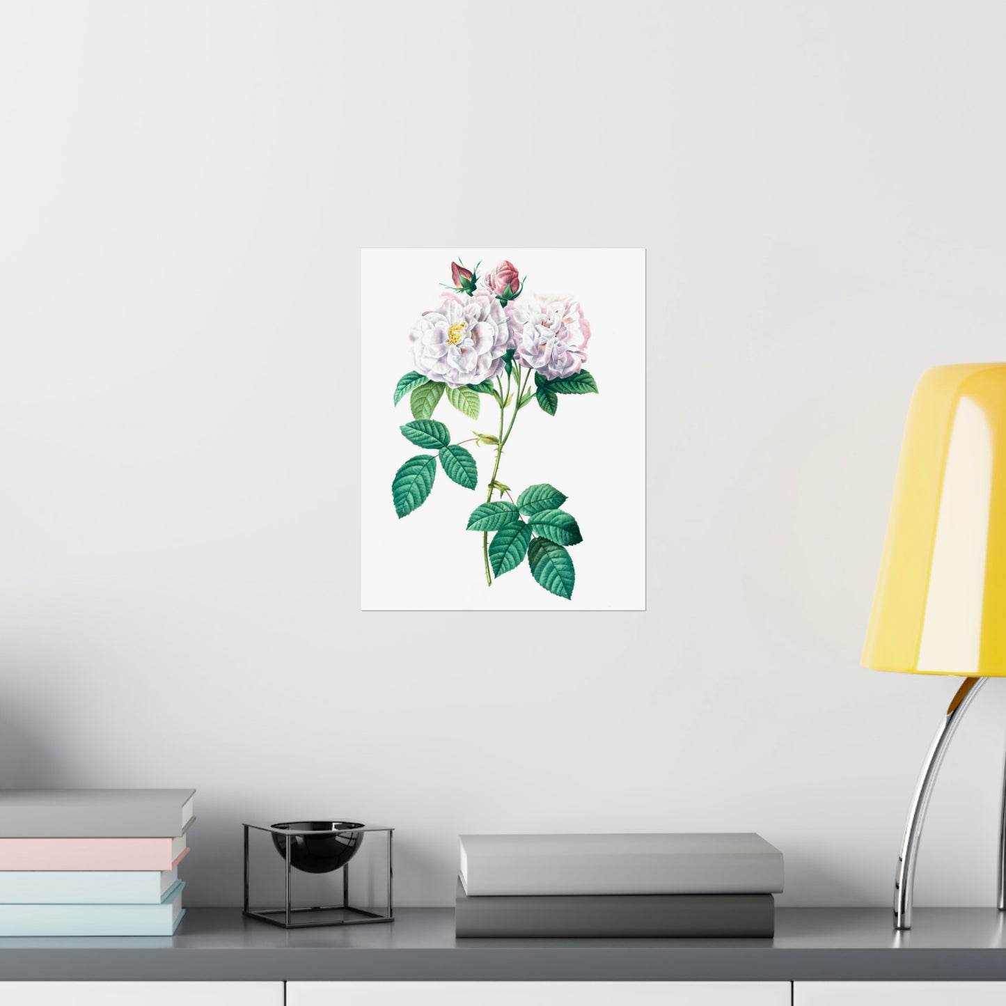 Light Pink Rose Stem Wall Print