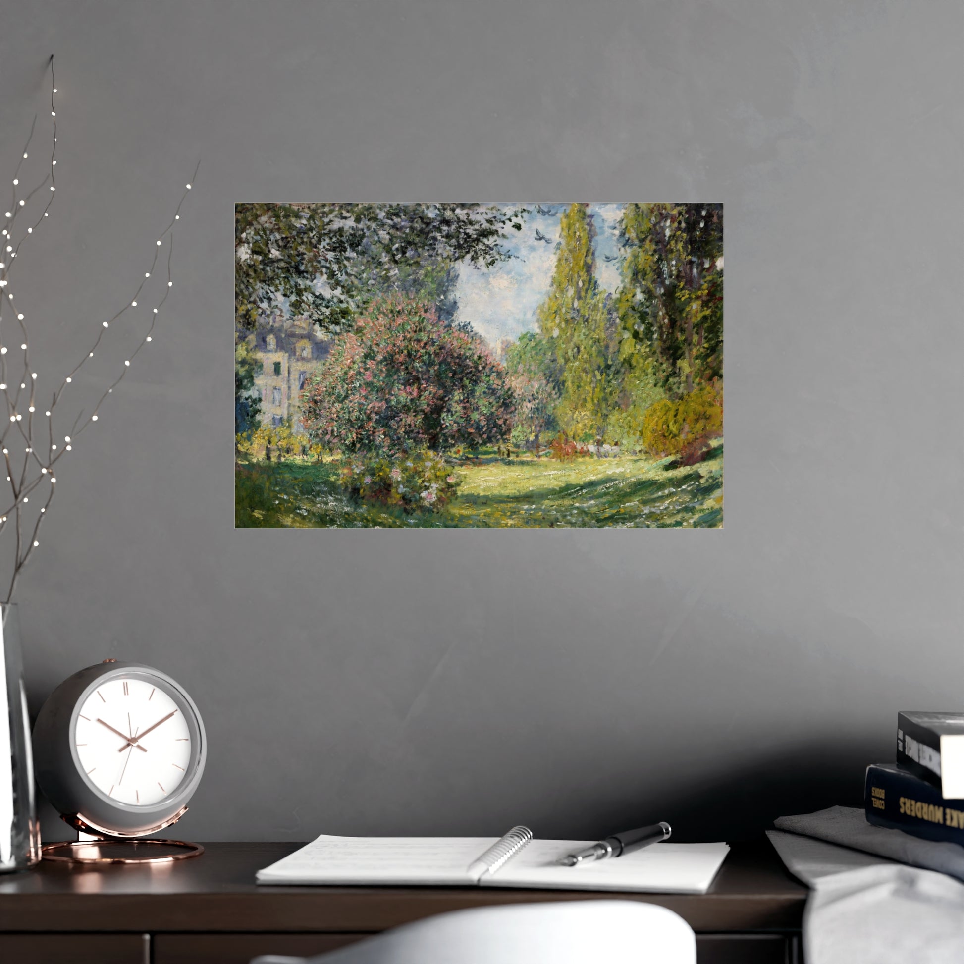 Claude Monet's 'Landscape: The Parc Monceau' (1876).  digitally enhanced by Lisa Burningham designs