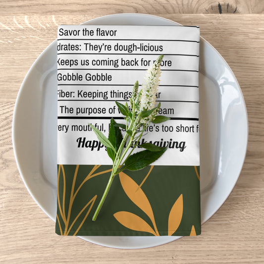 Thanksgiving Calorie Green & Gold Napkins