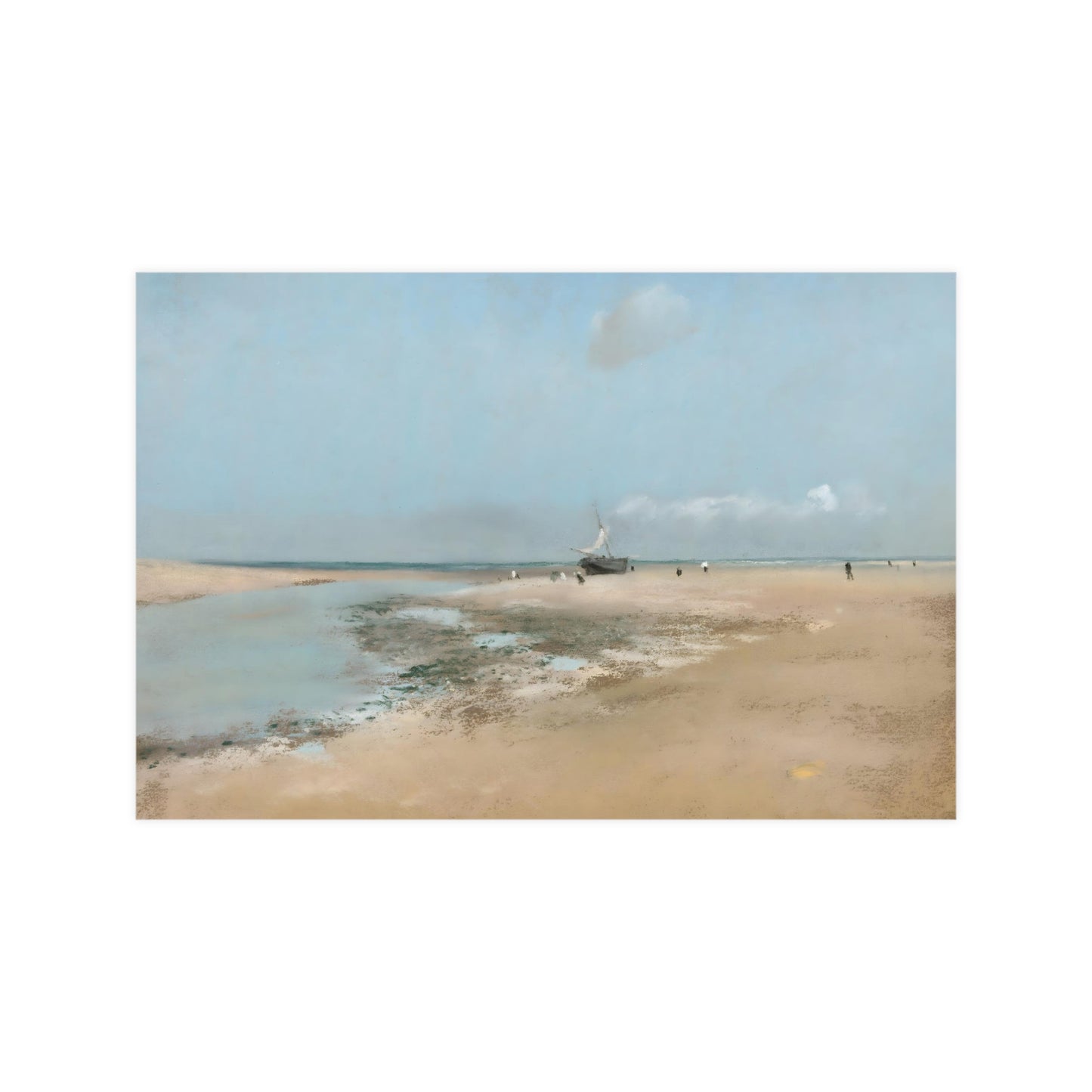 Beach at Low Tide (Mouth of the River) (1869) digitally enhanced by Lisa Burningham designs