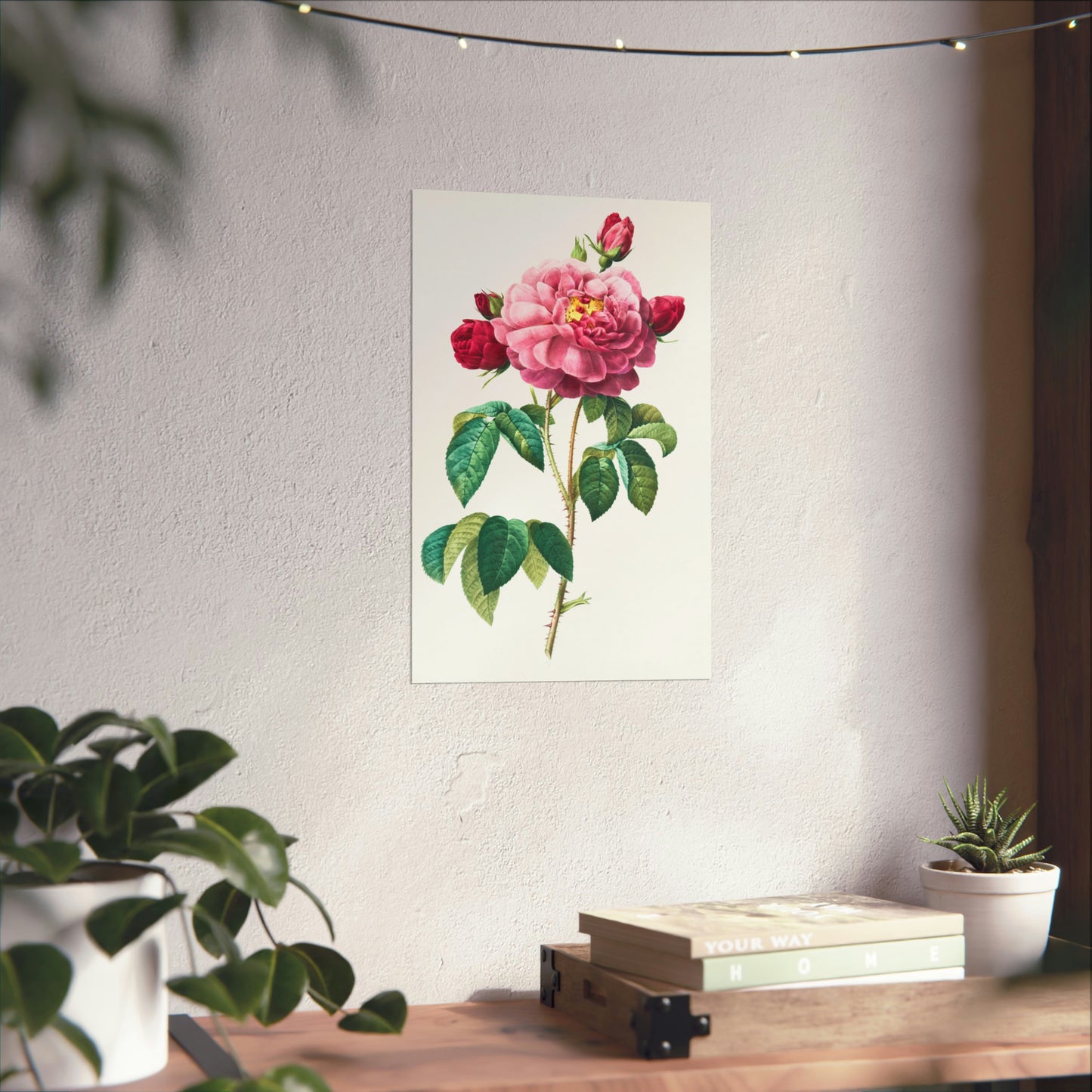 Bright Pink Rose with 2 Buds