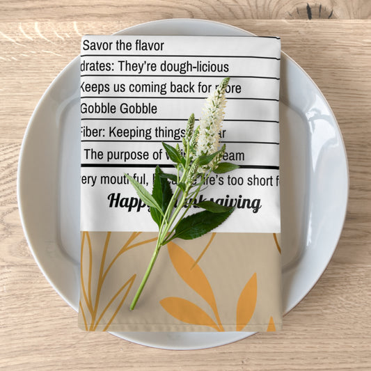 Thanksgiving Calorie Tan & Gold Napkins
