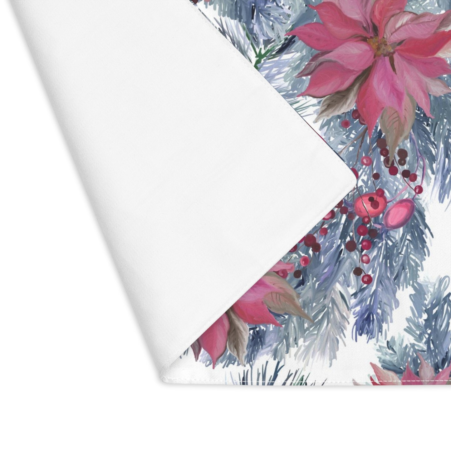 Poinsettia Wreath Placemat, 1pc