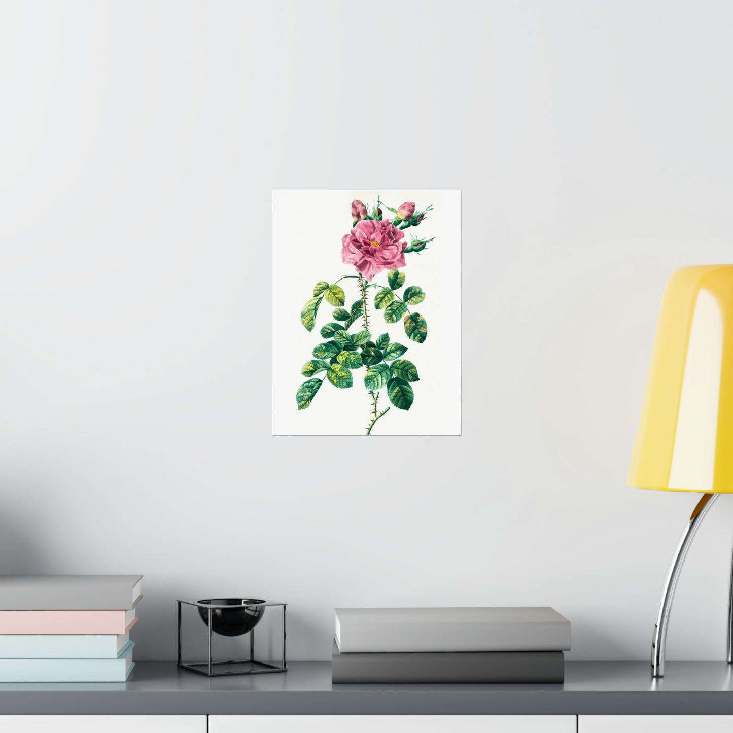 Pink Rose With Rosebuds