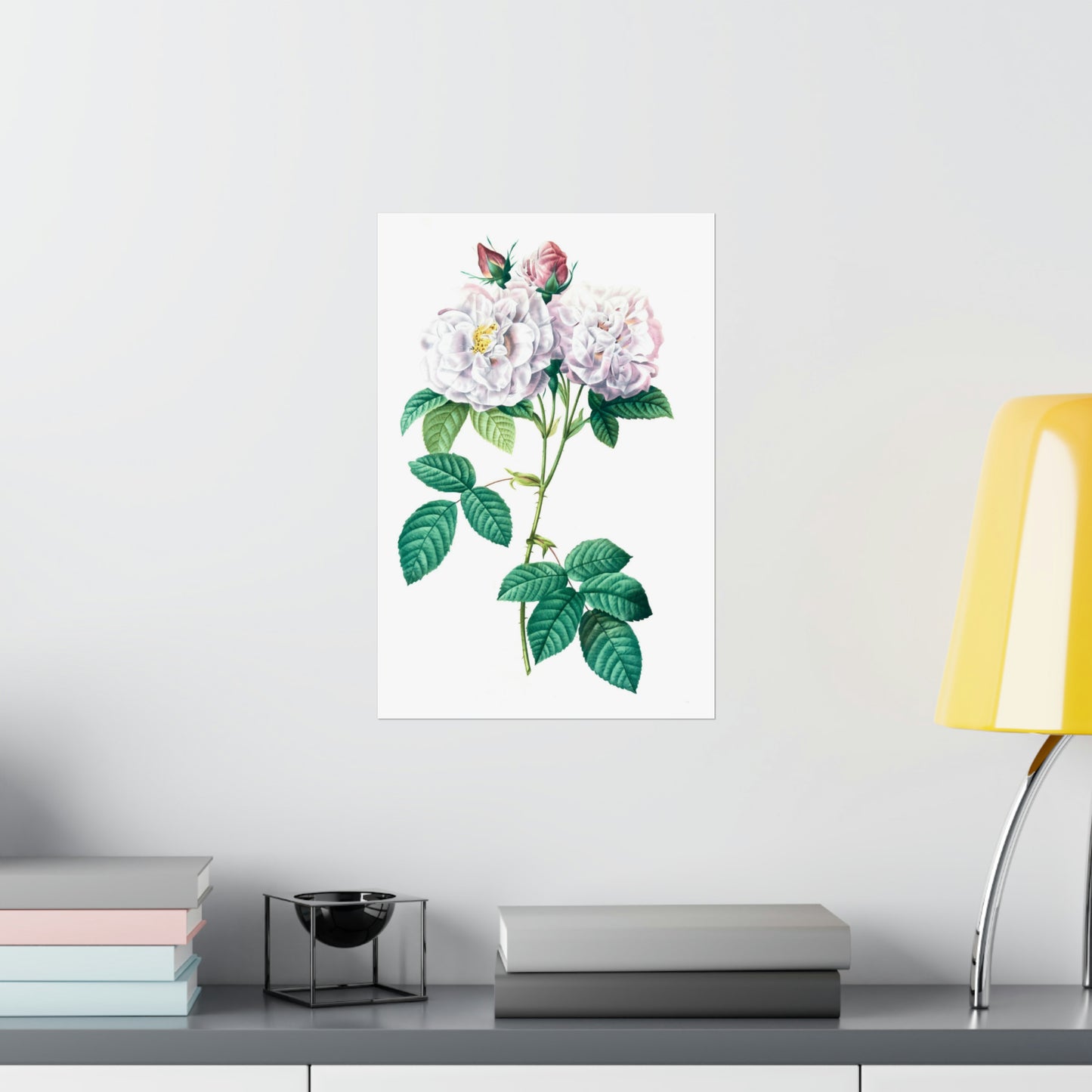 Light Pink Rose Stem Wall Print