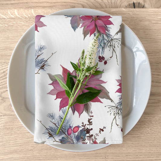 Muted Red Poinsettia Napkins