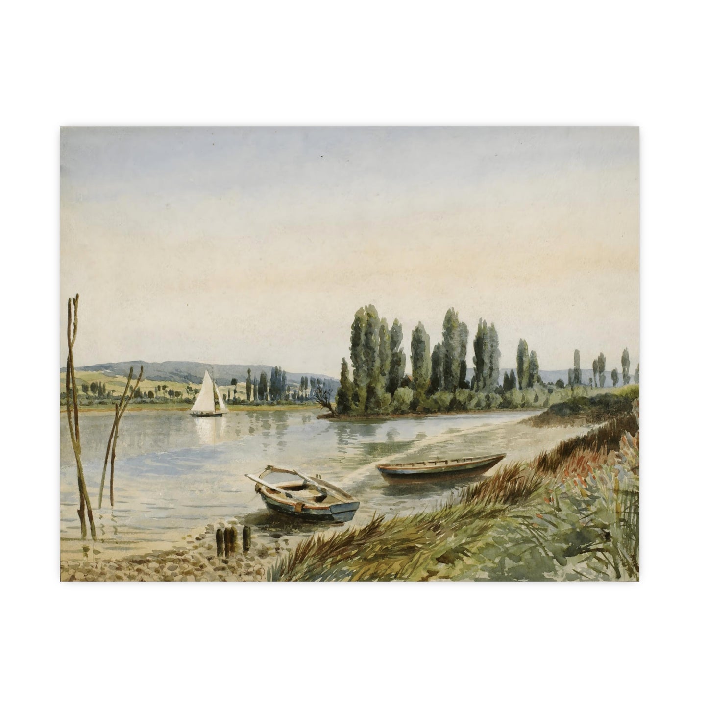 Lake and boats digitally enhanced by Lisa Burningham designs