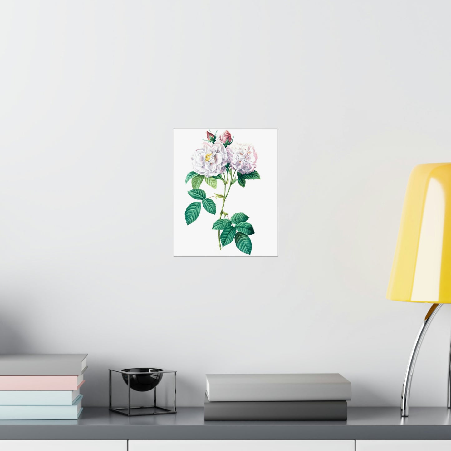 Light Pink Rose Stem Wall Print
