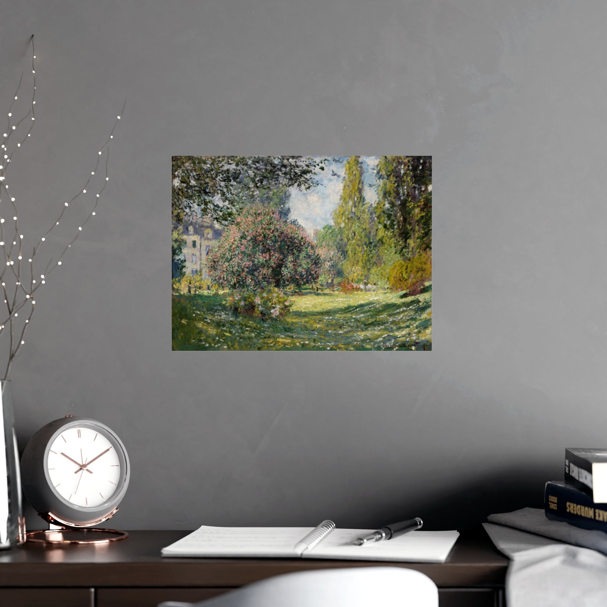 Claude Monet's 'Landscape: The Parc Monceau' (1876).  digitally enhanced by Lisa Burningham designs