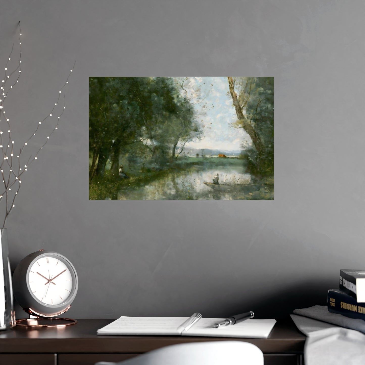 Manmade Fishpond At The Farm Wall Prints