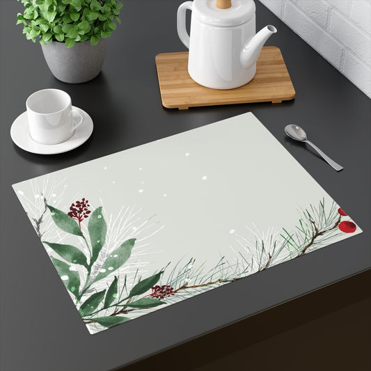 Pine Branch & Berry Placemat, 1pc