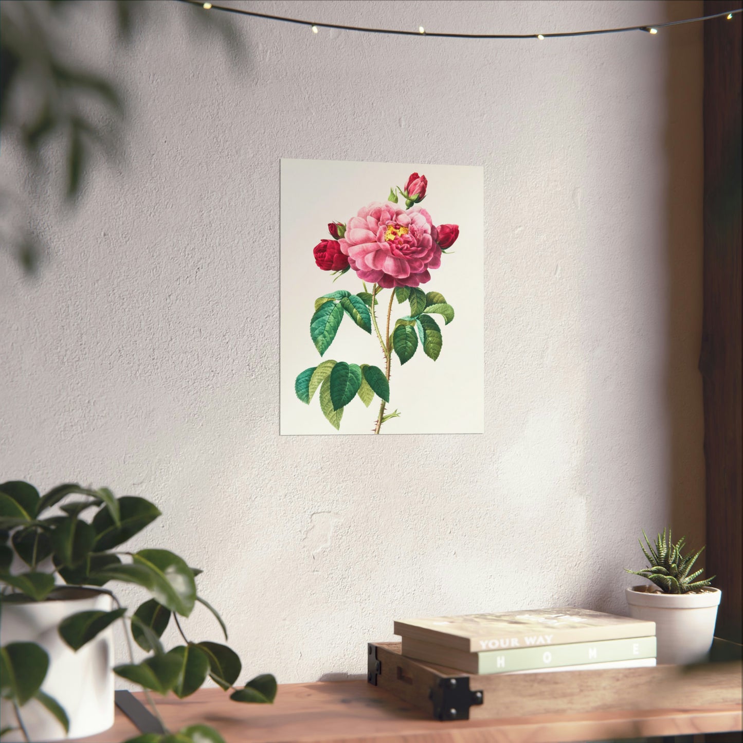 Bright Pink Rose with 2 Buds
