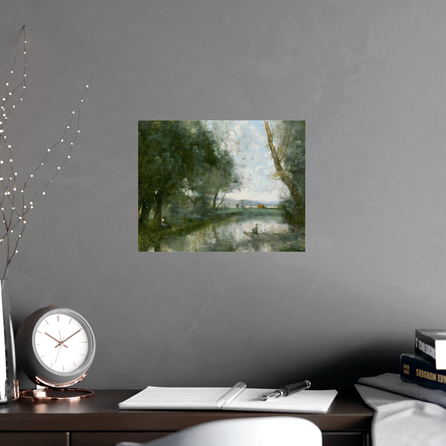 Manmade Fishpond At The Farm Wall Prints