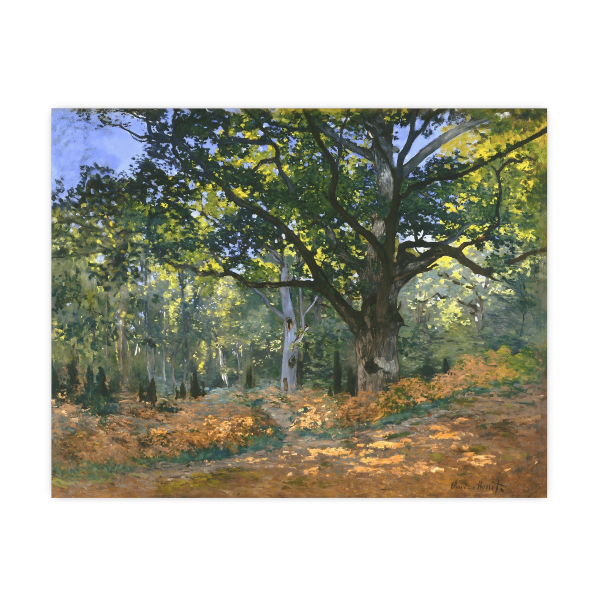 Claude Monet's 'The Bodmer Oak, Fontainebleau Forest' (1865).  digitally enhanced by Lisa Burningham designs