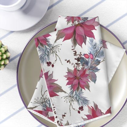 Muted Red Poinsettia Napkins