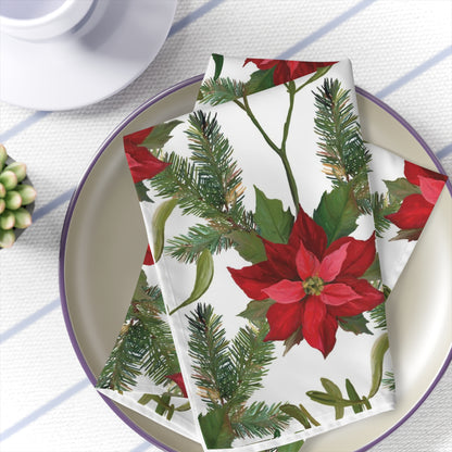 Poinsettia & Pine Branch Napkins