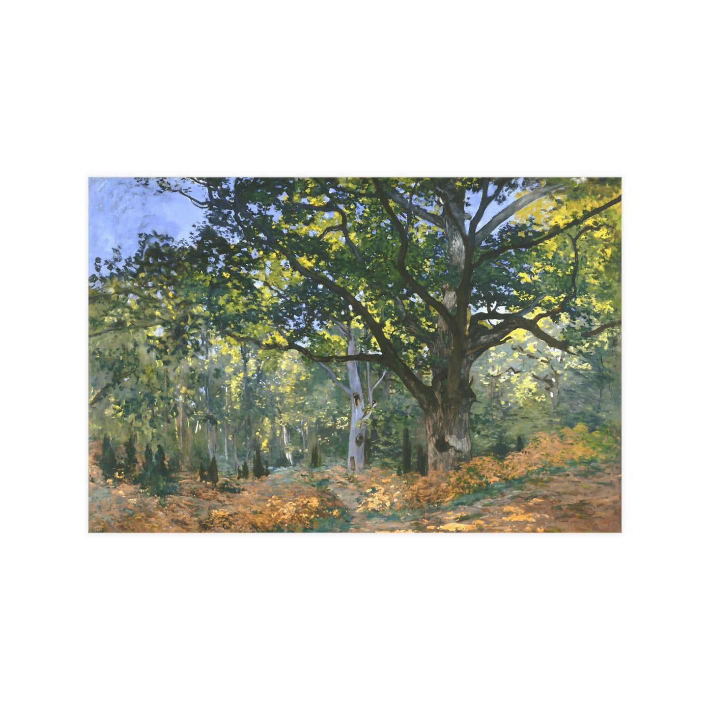 Claude Monet's 'The Bodmer Oak, Fontainebleau Forest' (1865).  digitally enhanced by Lisa Burningham designs