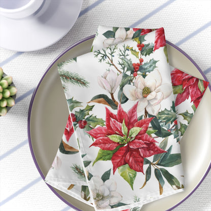 Red & White Poinsettia Napkins